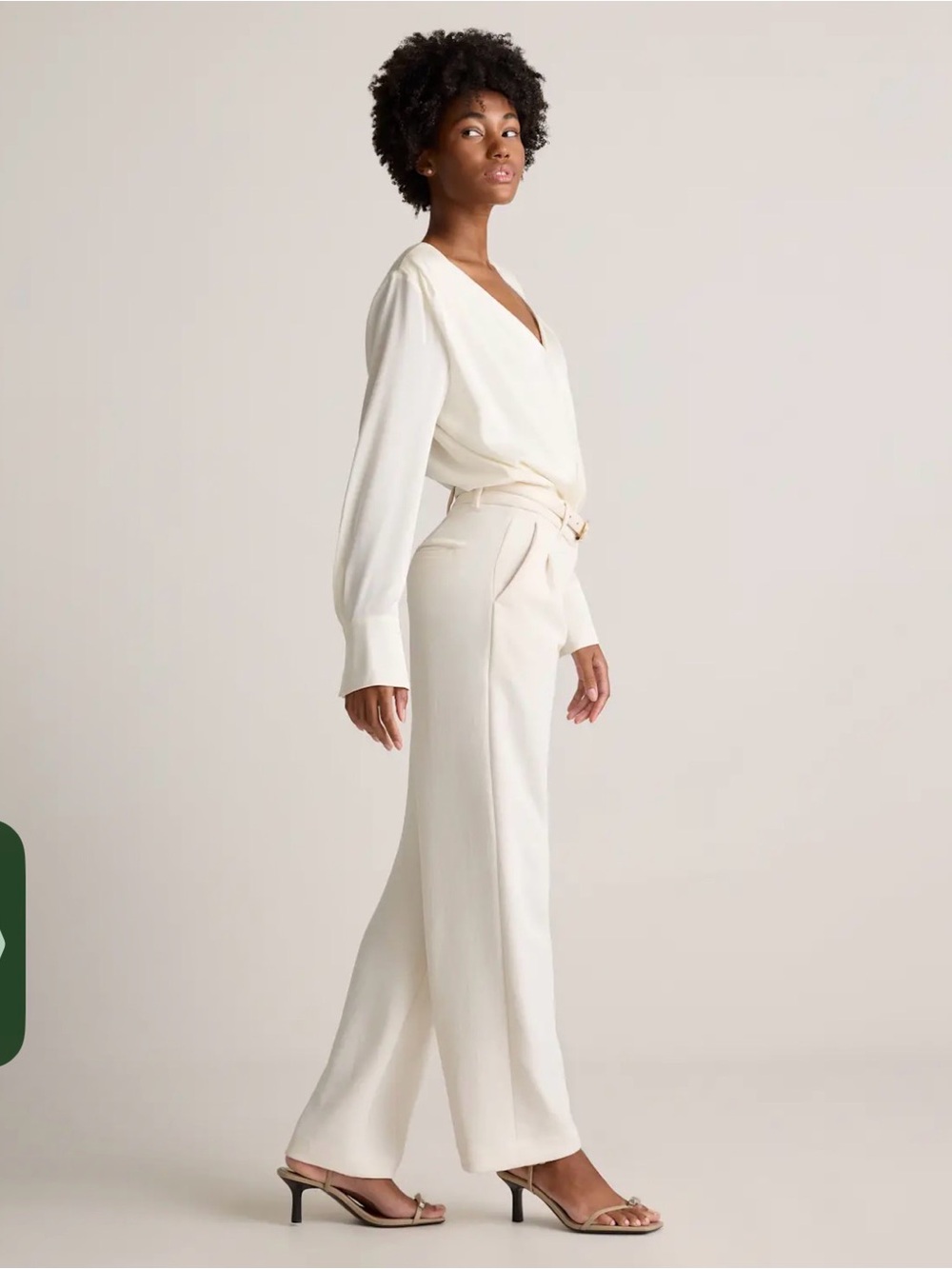 Quince Washable Silk Surplice | Size Medium | Cream - Picture 4 of 6